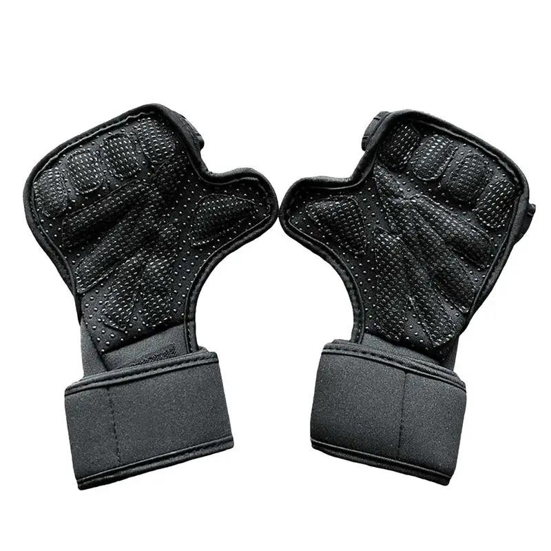 Mens Workout Gloves Fingerless Gym Gloves Strong Grip Breathable Snug Fit Silicone Padding Non-Slip Gym Gloves Snowb